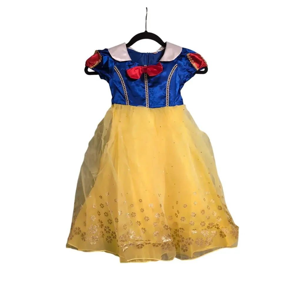 Snow White Costume Halloween Dress Up Cosplay Wand Earrings Ring Crown